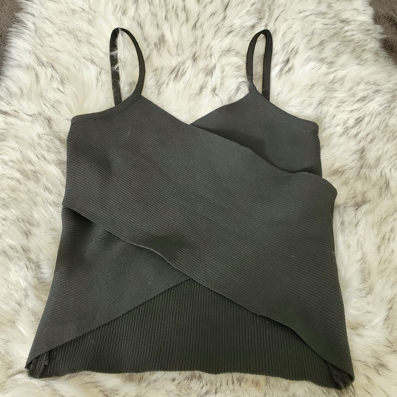 Charlotte Russe Tops - 3/$15 Black crop tank top crisscross waist